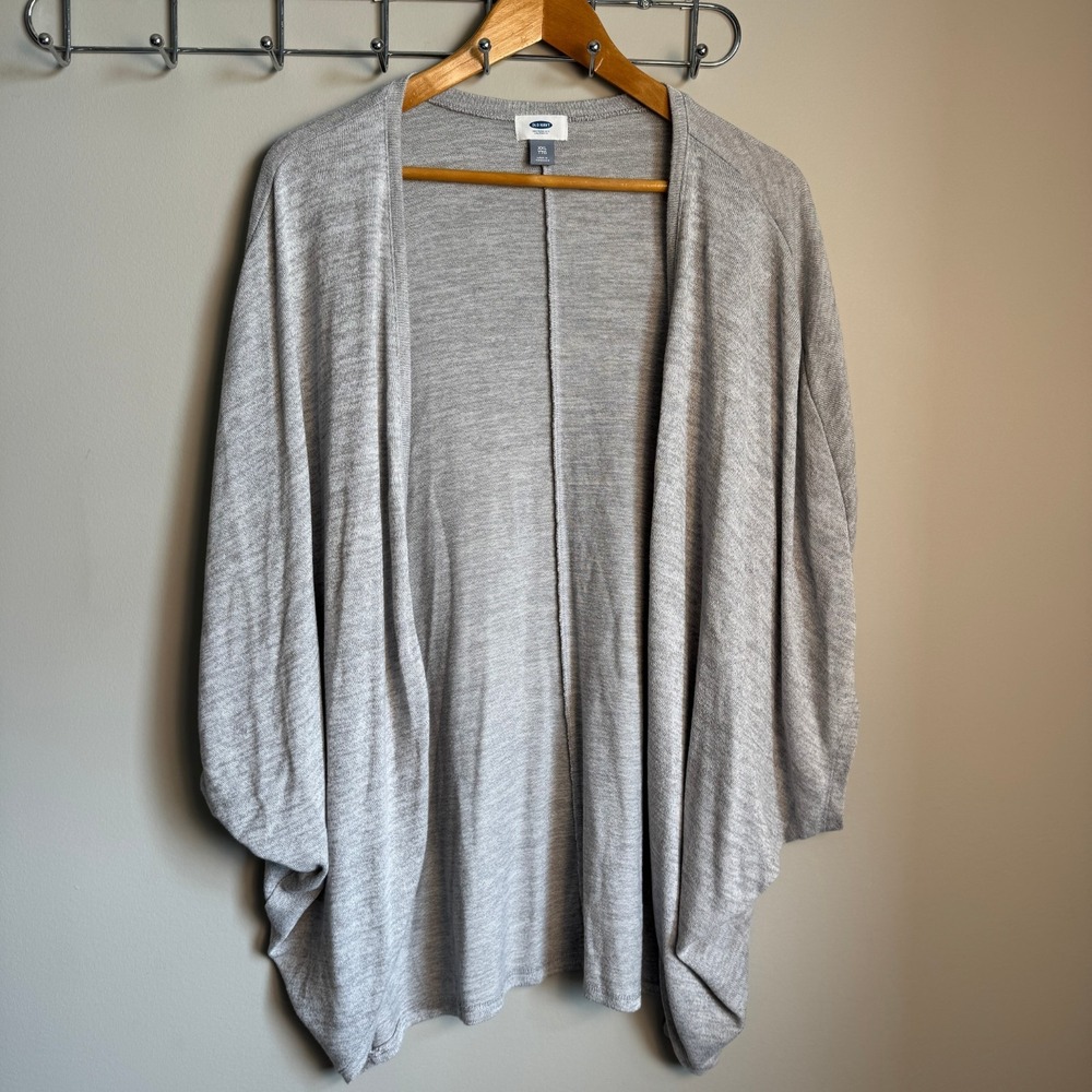Old Navy Drop Shoulder Open Front Lightweight Cardigan Sweater Gray‎ XXL Office